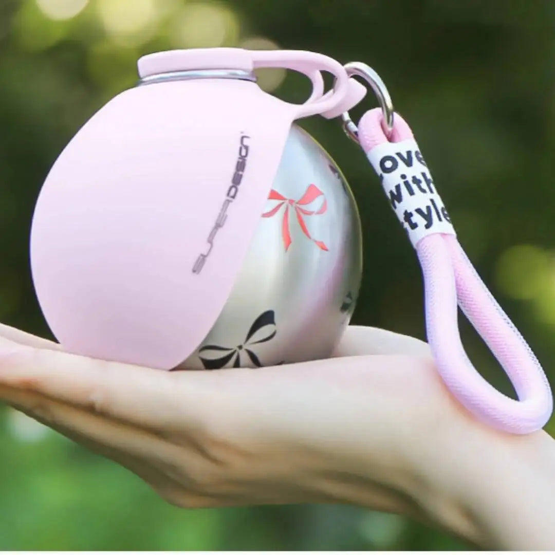 Botella de Agua de Acero Inoxidable para Perros, Plegable, Portátil, con Correa y Gancho, a Prueba de Fugas, para Paseos al Aire Libre